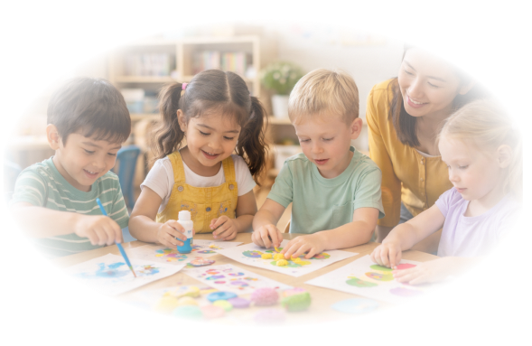 Children learning at Yang Fan Preschool