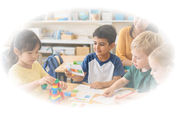 Children learning at Yang Fan Preschool