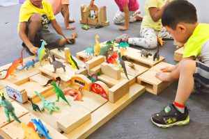 Preschooler Building Blocks
